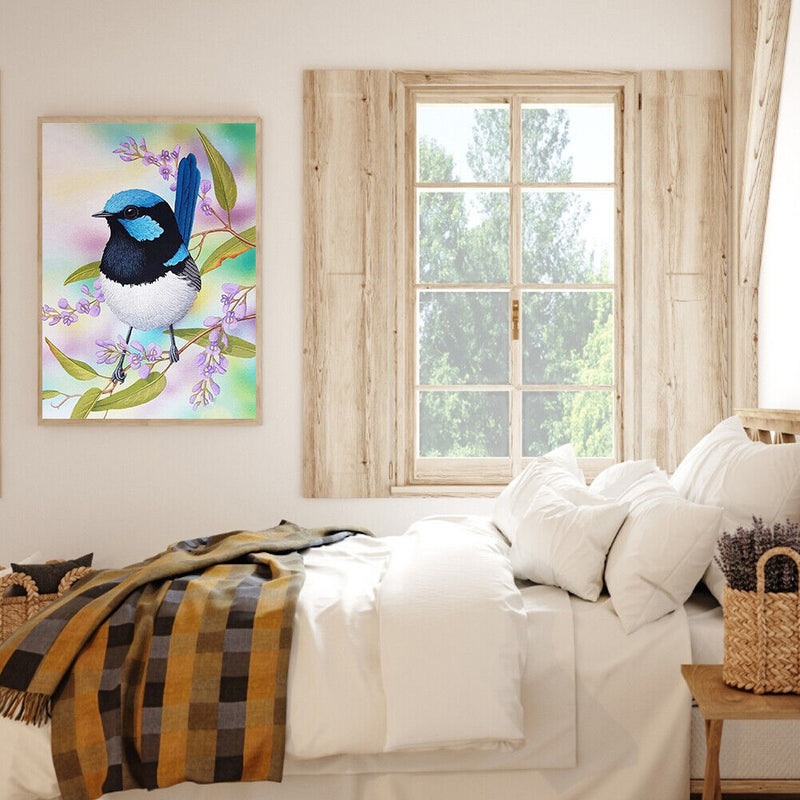 Bird on Branch Oil Paint By Numbers Kit DIY Acrylic Painting on Canvas Draw