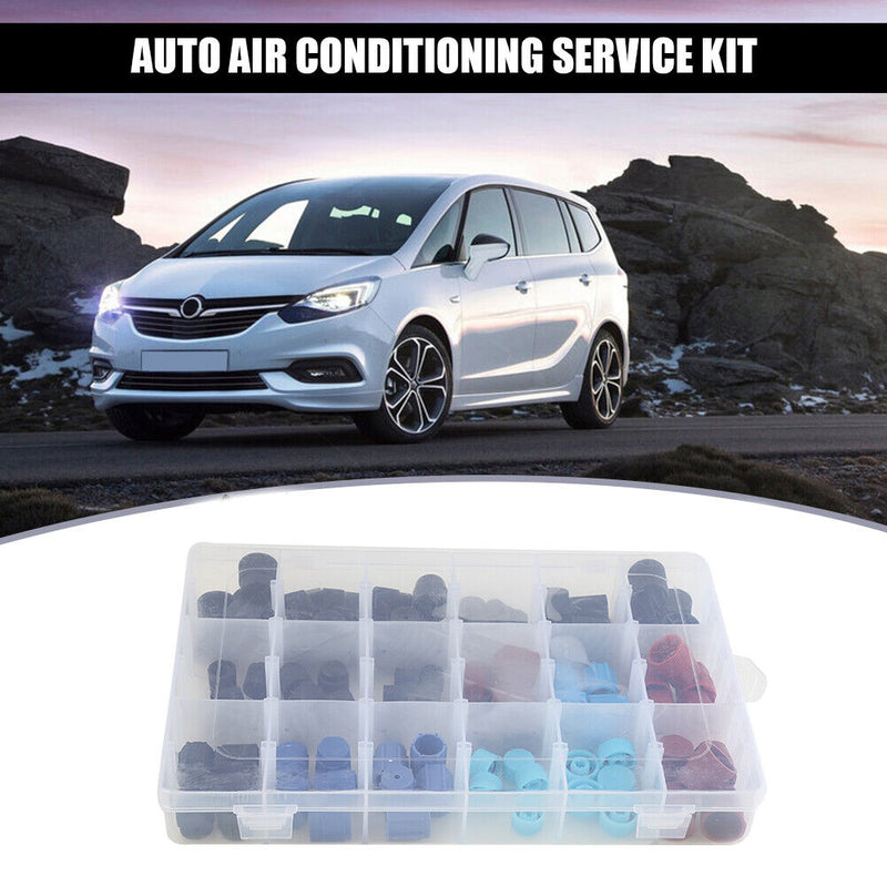 90pcs/set Car AC Air Conditioning High Low Side Service Port Cap Kit R134a