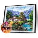 5D Diamond Painting DIY House by the river Full Round Drill Rhinestone