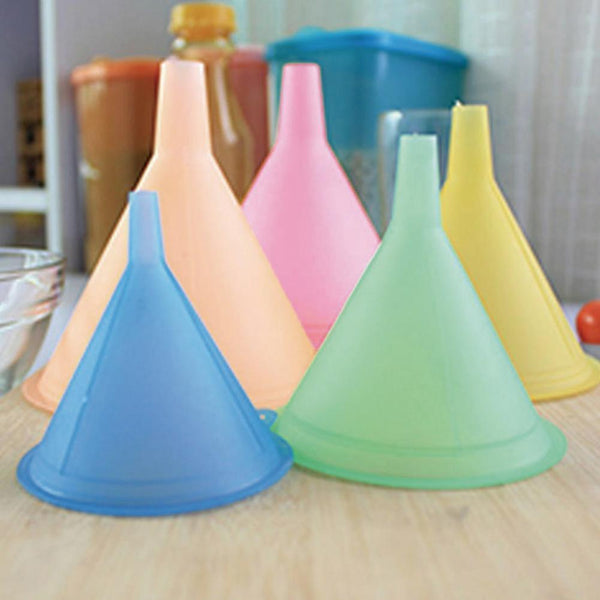 5Pcs/Set Plastic Liquid Oil Funnel Colorful Kitchen Tools N6U9 Sizes E2U2 5 C6X6