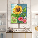 Letter Sunflower Oil Paint By Numbers DIY Frameless Drawing Picture for Adults