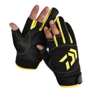 3-Finger Cut Unisex Arrow Fishing Gloves Non-Slip Angling Gloves (Yellow) Newly