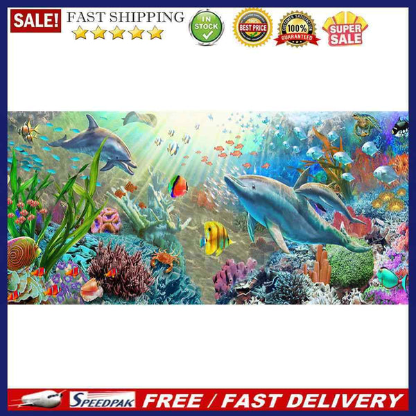 Undersea Dolphins Oil Paint By Numbers Kits DIY Handpainted Decoration Unfr