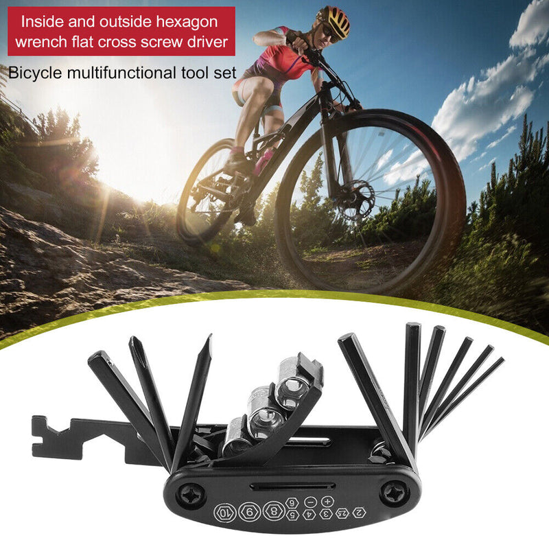 16 in 1 Bicycle Repair Tools Kit Folding Multitool Mountain Bike Equipment Newly