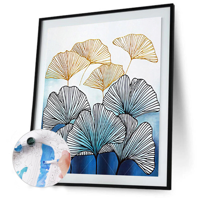 Oil Paint By Numbers Flowers And Leaves Coloring Digital Drawing M200
