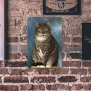 Retro Sitting Cat Metal Plate Painting for Bar Pub Tin Plaques Wall Sign Newly