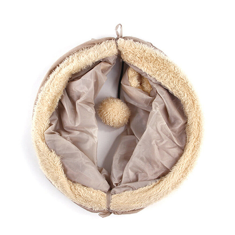 Cat Tunnel Funny Pets Kitten Indoor Play Tunnel Tubes Puzzle Toys (Grey)