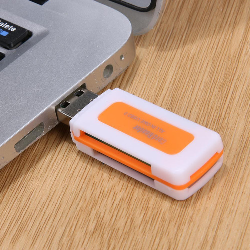 Mini USB2.0 4 Card Slots Smart Card Reader SD/MMC TF MS M2 Card Reader Newly
