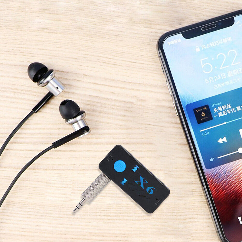X6 3.5mm AUX Wireless Car Audio Receiver Bluetooth 4.2 Adapter Holder TF Card