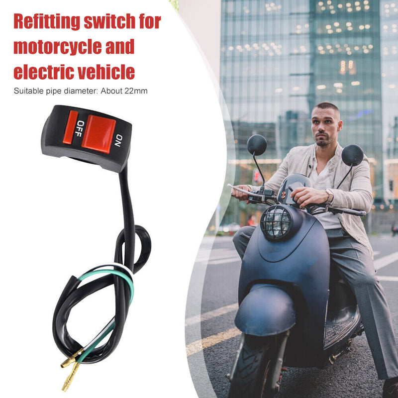 E-Bike LED Light ON/OFF Button Motorcycle Scooter Handlebar Controller Swit