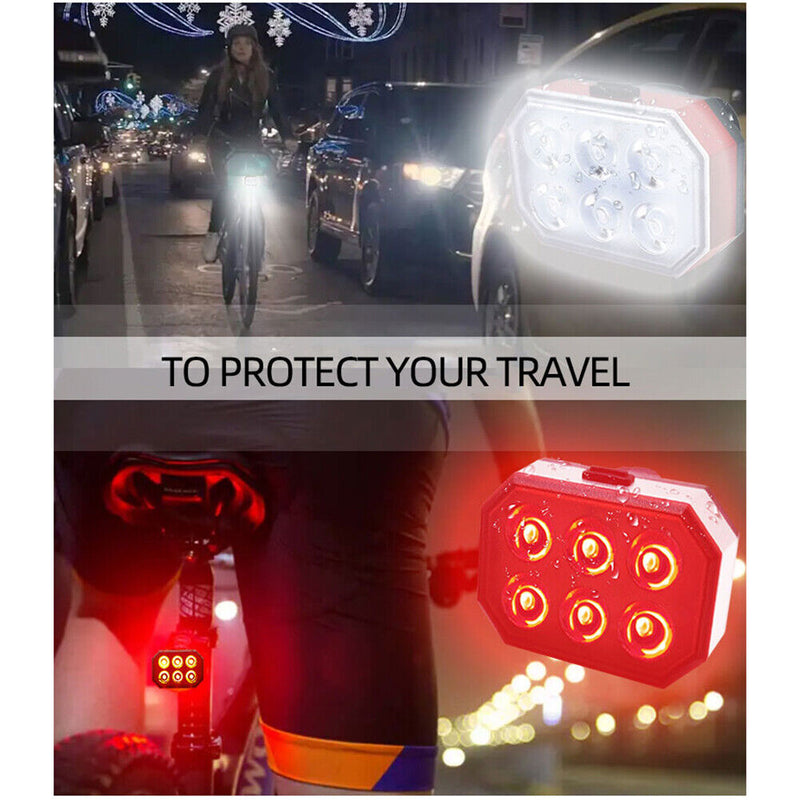 Rechargeable Bike Lights Set Bicycle Front Rear LED Tail Light Waterproof