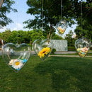 5PS Clear Plastic Craft Ball Hearts Shape Baubles For Christmas P6R7