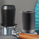 Alloy Coffee Dosing Cup Powder Feeder Coffee Tamper Kitchen Tool (Black)