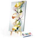 Ginkgo Leaf Abstract Oil Paint By Numbers Kits Canvas Picture Wall Art DIY Cr