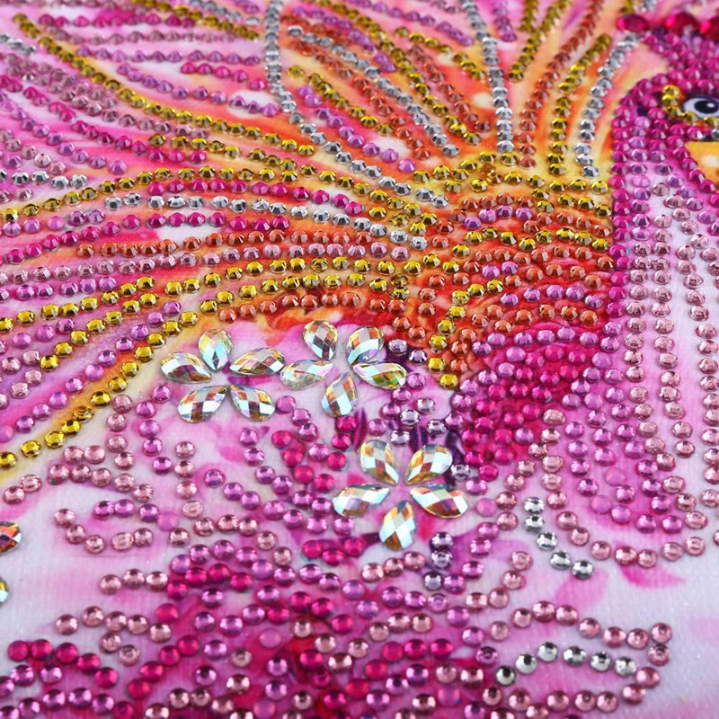 5D DIY Special Shaped Diamond Painting Pink Peafowl Cross Stitch Embroidery