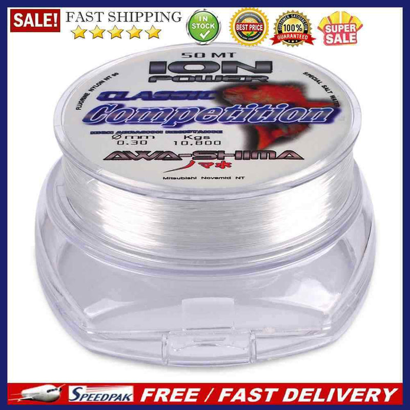 50m Monofilament Nylon Fishing Main Line Strong Transparent Carp Fishing Wire