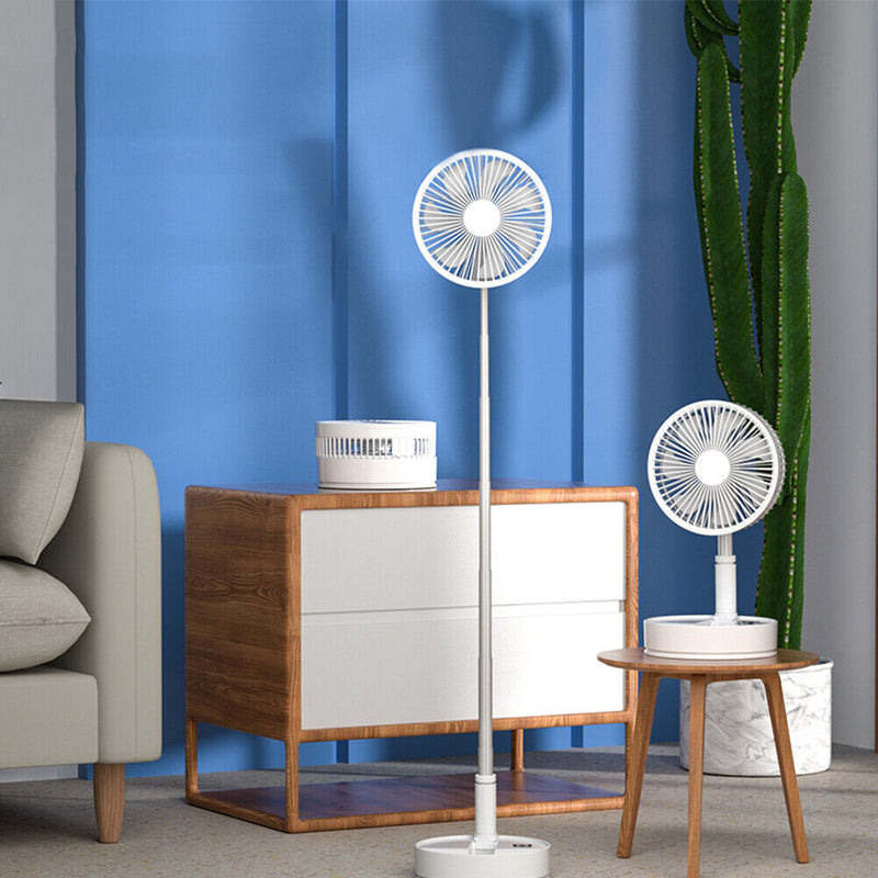 Telescopic Fan Summer Remote Control Desktop Table Floor Standing Fan White