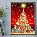 5D DIY Full Drill Round Shape Christmas Tree Rhinestone Diamond Drawing Kits