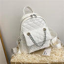 Women Leather Backpack Rhombus Fashion Student Girls Shoulder School Bag Mochila