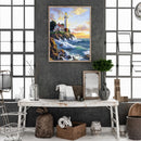 DIY Mosaic Seaside Lighthouse Rhinestone Drawing Full Round Diamond Painting Kit