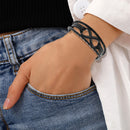 Leather Braided Retro Ethnic Woven Charm Women Men Bangles Jewelry Gift Bracelet
