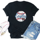 Independence Day Print Baseball Letter T-Shirt (Black M)