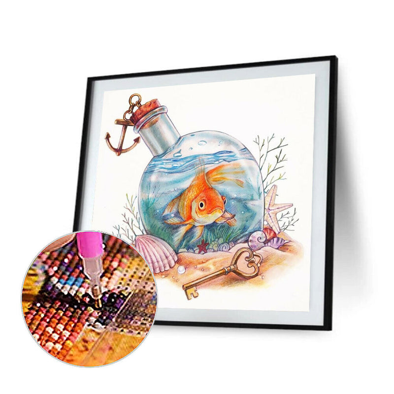 5D DIY Diamond Painting Kits Full Round Drill Goldfish Drift Bottle Mosaic