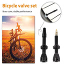2pcs Bicycle Tubeless Valve Set CNC Machined Anodized Tool (44mm Black) Newly
