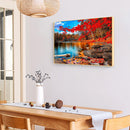 Handmade Canvas DIY Painting By Numbers Maple by Lake Kit Oil Drawing Ornaments