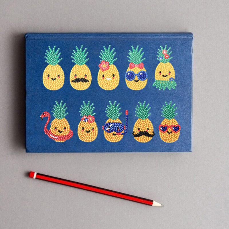 10pcs DIY Round Diamond Painting Kid Pineapple Cartoon Stickers Manual Tool