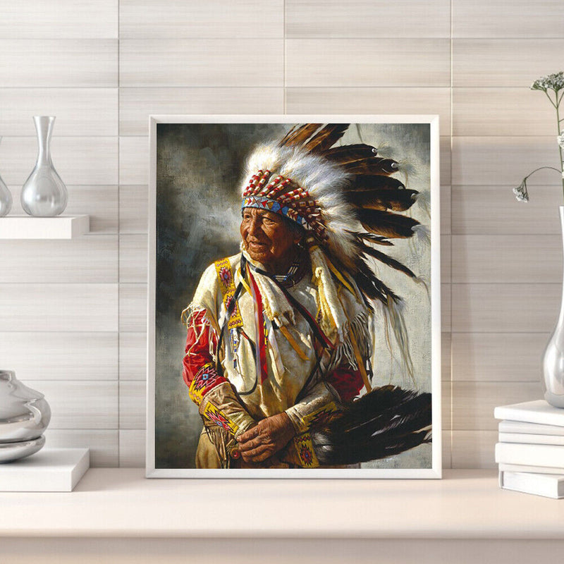 Indians Old Lady Oil Paint By Numbers Kits Canvas Picture DIY Wall Crafts
