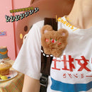 Cute Bear Keychain Accessories Pendant Jewelry Keychain Plush Bear Brooch Badge