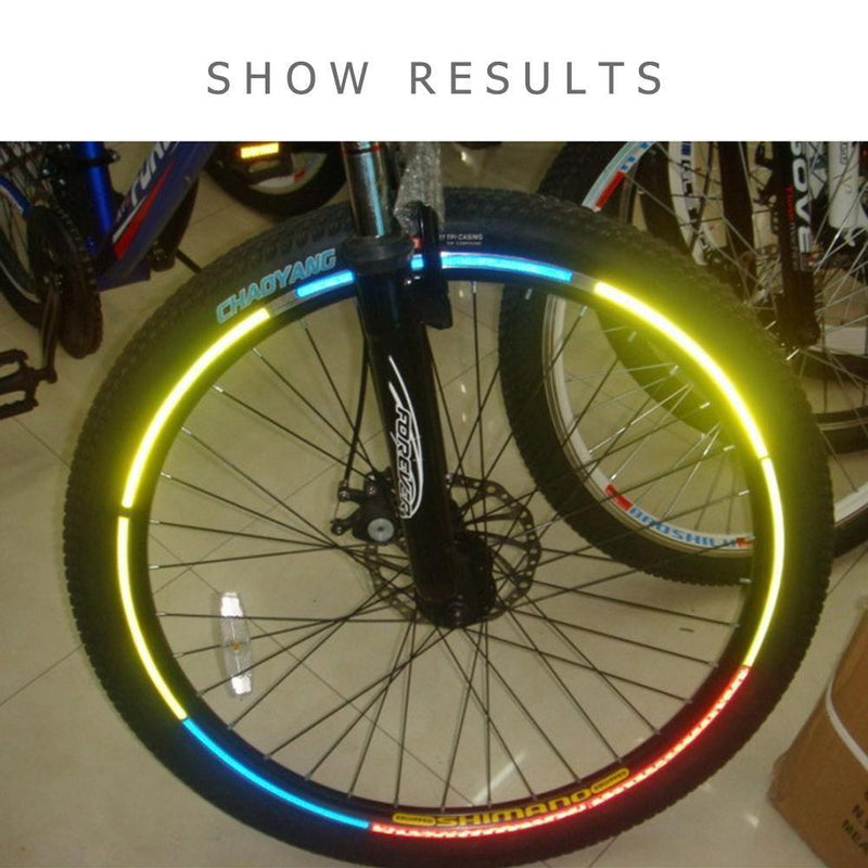Bike Bicycle Cycling Motorcycle Wheel Tire Tyre Reflective Stickers(Yellow)