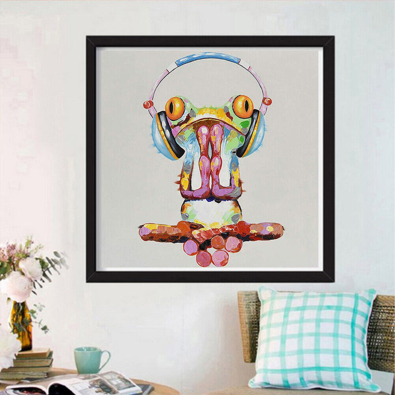 5D DIY Full Drill Diamond Painting Music Frog Embroidery Craft Kit Home Wall Art