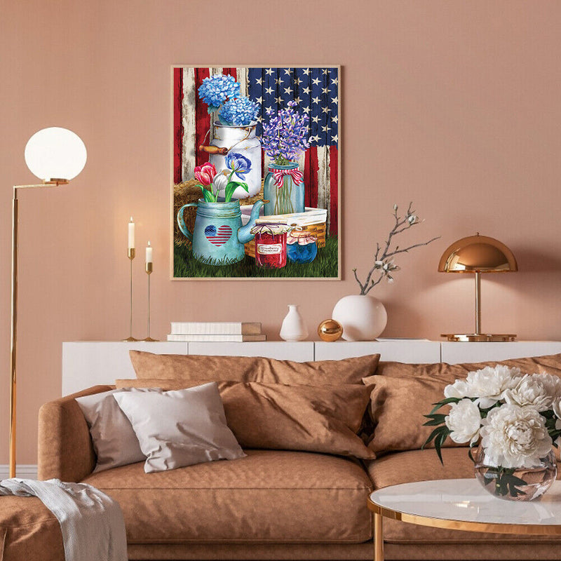 Flower Oil Paint By Numbers DIY Handpainted on Canvas Wall Art Picture Unframed