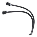 CPU PC Case Fan 4 Pin Extension Y Splitter Cable 4 Pin to 3/4 Pin (Black)