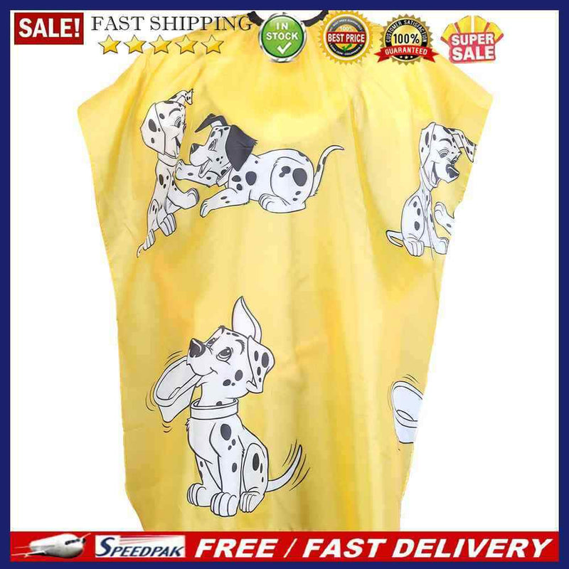 Cartoon Dog Kid Dressing Cape Salon Cover Barber Hair Cut Cloth(Yellow)