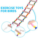 Hanging Colorful Balls Bird Pet Ladder Climbing Stairs Parrot Perch Stand Holder