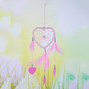 DIY Feathers Peach Heart Crafts Dreamcatcher Handmade Dream Catcher Net