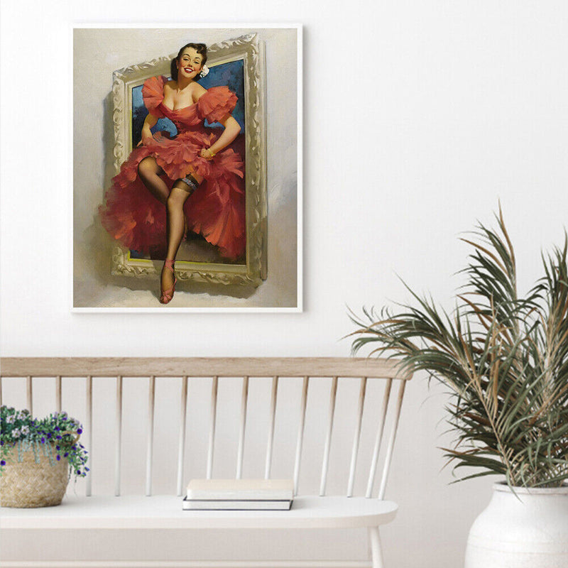 Paint By Numbers for Beginner Girl in Picture DIY Painting Kit on Canvas