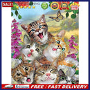 5D Full Round Drill Diamond Painting Lovely Cats Mosaic Picture DIY Rhineston