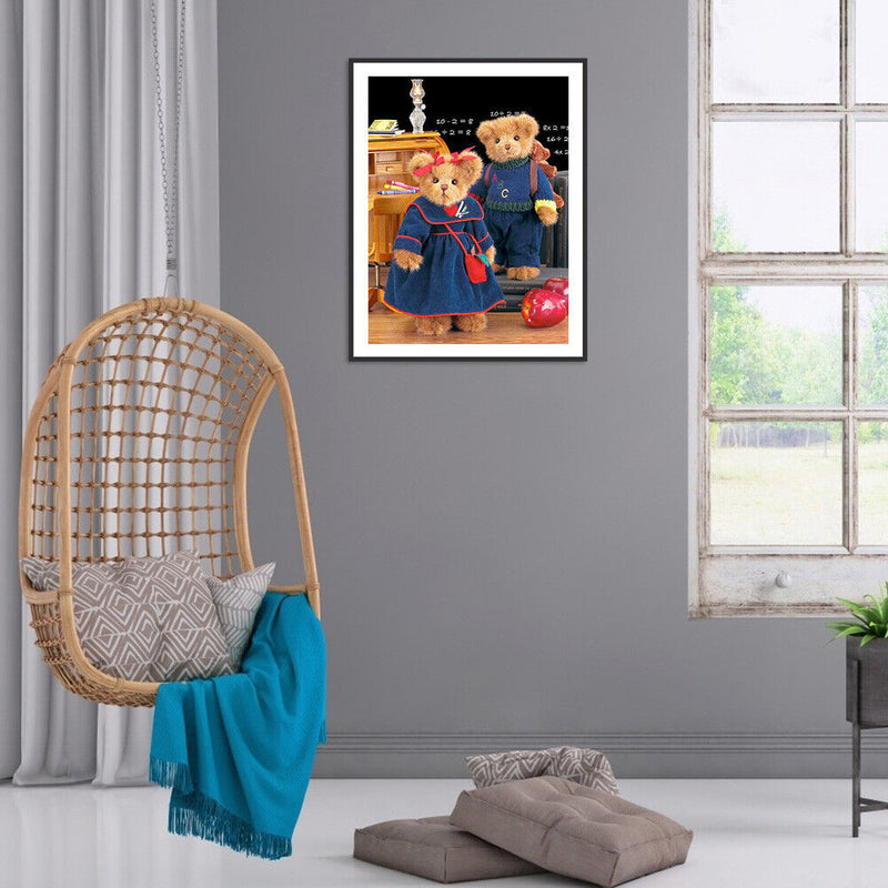 5D Diamond Painting College Bear Full Round Mosaic Picture Art Home Decor