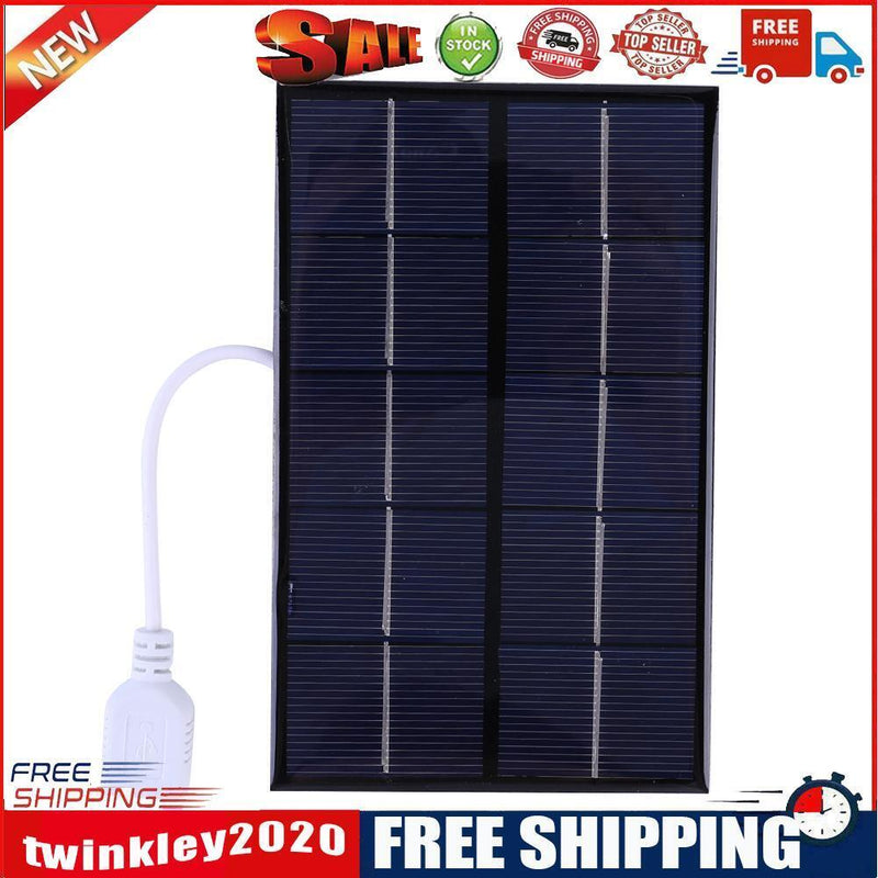 USB Solar Panel Outdoor 5W 5V Polysilicon + Epoxy Travel DIY Solar Charger