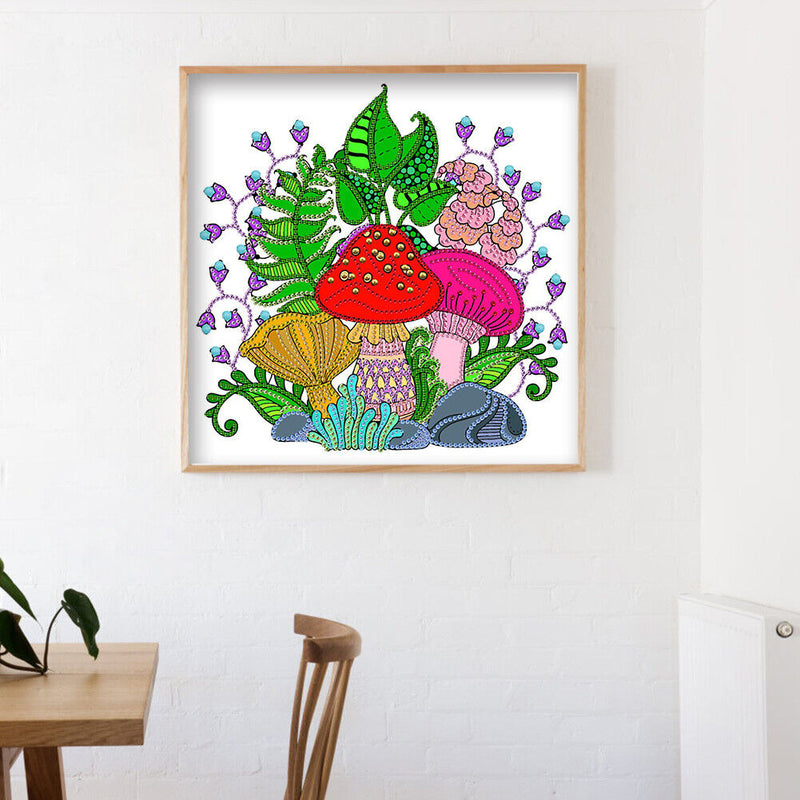 Part Drill Special Shaped DIY Colorful Mushroom Diamond Painting Picture Craft