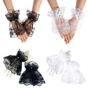 Gothic Lace Bowknot Fingerless Gloves Bracelets Sunscreen Gloves Wrist Cuffs