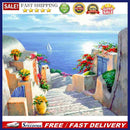 5D Full Drill Diamond Painting Seaside Castle Steps DIY Embroidery Needlewo