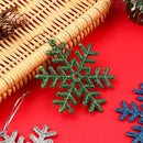 Christmas Tree Winter Ornaments Xmas Snow 10cm Plastic Snowflake Glitter Powder