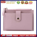 Women Fashion Multi-slot Zipper Card Holder PU Leather Mini Solid Color Wal