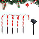 1x Solar Christmas Candy Cane Light Outdoor Waterproof Lights LED Christmas R8J3