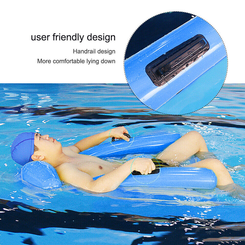 Swimming Pool Beach Water Hammock Party Floating Sleeping Cushion (Blue) Newly